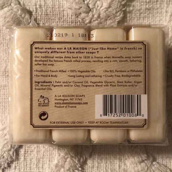 French Milled Oat Milk Shea Butter & Argan Oil Hand & Body Soap set of 4 - Picture 3 of 6